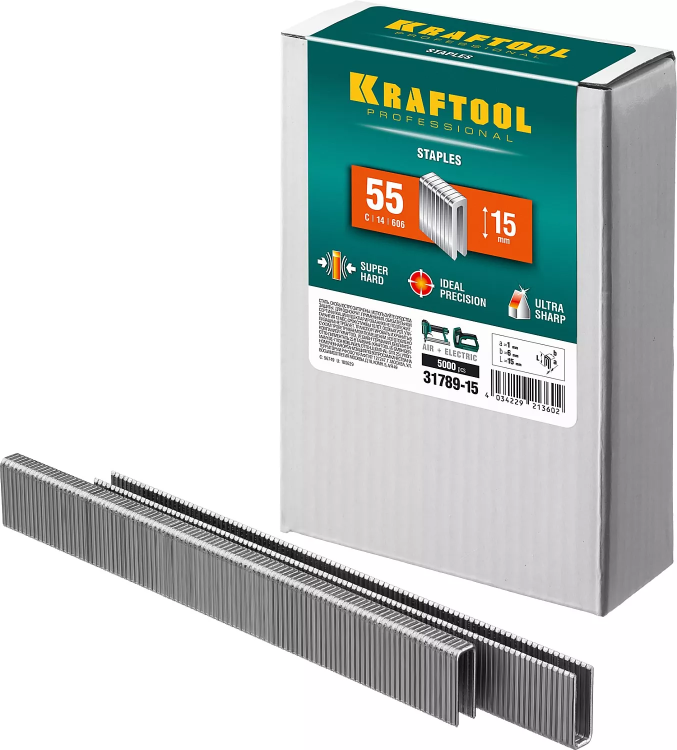 Скобы тип 18GA (55 / 90 / C) 5000 шт 31789-15 купить в Нижневартовске