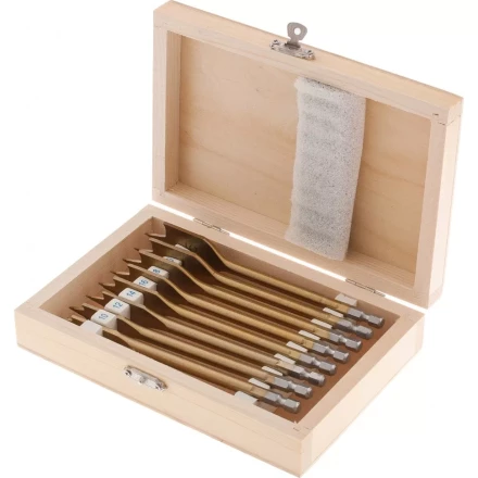 Набор сверл перовых по дереву 10-12-14-16-18-20-22-25 мм 8 шт деревянный кейс Matrix 70441 купить в Нижневартовске