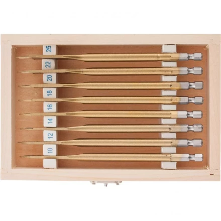 Набор сверл перовых по дереву 10-12-14-16-18-20-22-25 мм 8 шт деревянный кейс Matrix 70441 купить в Нижневартовске