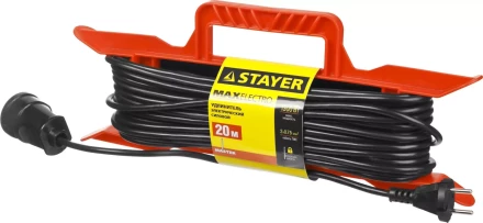 Удлинитель электрический "MAXElectro" на рамке, 20 м, 1 гнездо, STAYER 55018-20 купить в Нижневартовске