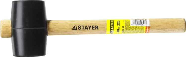 Киянка STAYER резиновая черная с деревянной ручкой, 225г 20505-40 купить в Нижневартовске