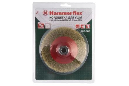Кордщетка HAMMER тарелка 125мм для УШМ гофрированная латунированная сталь (207-108) купить в Нижневартовске
