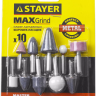 Набор STAYER "MASTER": Абразивные минишарошки-насадки для гравера и дрели, хвостовик d 3,2 / 6,0мм, 10 предм. 2989-H10 купить в Нижневартовске