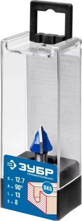 ЗУБР 12.7 x 13 мм, угол 90° мм, фреза пазовая галтельная V-образная, Профессионал (28752-12.7) купить в Нижневартовске