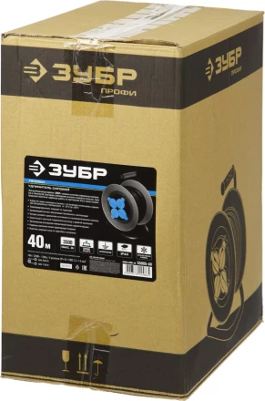 Удлинитель ЗУБР "ПРОФИ" на металл катушке, КГ 3х1,5кв мм, морозостойкий, 4 гнезда, IP44, макс мощность 3500Вт, 40м 55085-40 купить в Нижневартовске