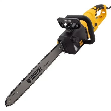 Пила цепная электрическая Denzel EDS-2200 2.2 кВт продольная шина 45 см шаг 3/8 паз 1.3 мм 62 звена 95619 купить в Нижневартовске