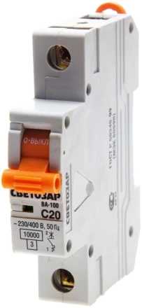 Выключатель автоматический СВЕТОЗАР 1-полюсный, 25 A, "C", откл. сп. 10 кА, 230 / 400 В SV-49071-25-C купить в Нижневартовске