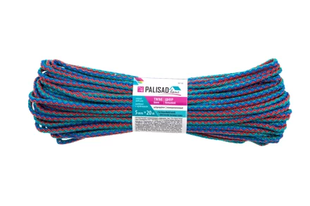 Шнур бельевой полипропиленовый с сердечником, 5 мм L 20 м, цветной, Home Palisad 937135 купить в Нижневартовске