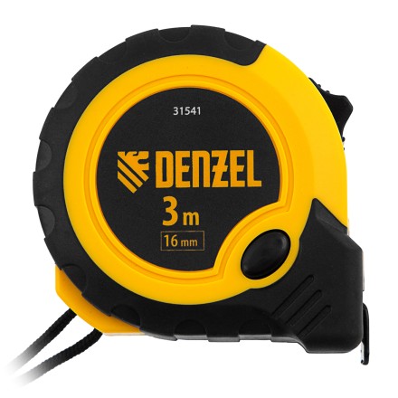 Рулетка Denzel 3м х 16мм, двухкомп. корпус, кнопка-пауза, 31541 купить в Нижневартовске