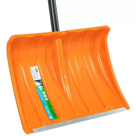 Лопата для уборки снега пластиковая Сибртех, 490х370х1350 мм, стальной черенок, усиленная 61667 купить в Нижневартовске