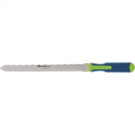 Нож для резки теплоизоляционных панелей 2-стороннее лезвие обрезиненная рукоятка 420мм лезвие-280мм Сибртех 79027 купить в Нижневартовске