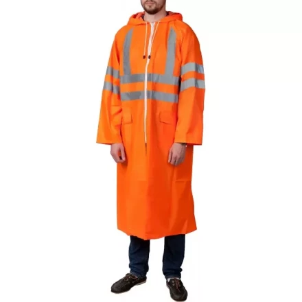 Плащ-дождевик ЗУБР 11617-56, сигнальный цвет, нейлоновый на молнии, размер 56-58 11617-56 купить в Нижневартовске