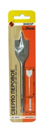 Сверло для дерева 26Х152 мм перовое Энкор 19112 купить в Нижневартовске