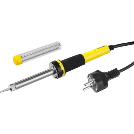 Паяльник с двухкомпонентной рукояткой и долговечным жалом, STAYER "PROFI" PROTerm, 55300-30, в комплекте (припой и подставка), 30 Вт, конус 55300-30 купить в Нижневартовске