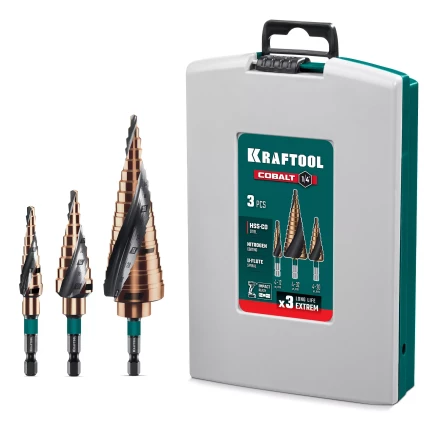 Набор ступенчатых сверл, сталь c кобальтом, спиральная проточка, 3Т хвостовик 29691-4-32-H3 купить в Нижневартовске