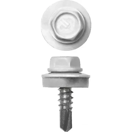 Саморезы СКМ кровельные, RAL 9003 белый, 19 x 5.5 мм, 2 500 шт, для металлических конструкций, ЗУБР 4-300310-55-019-9003 купить в Нижневартовске