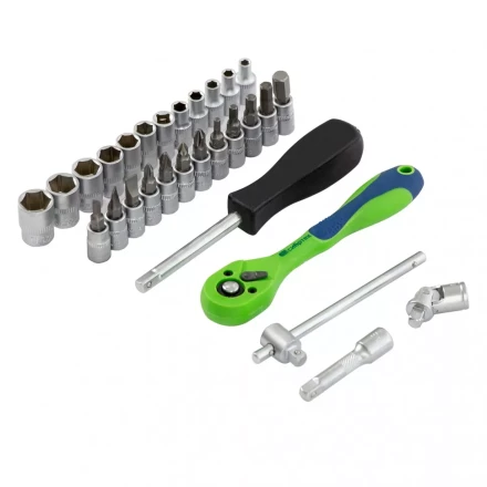 Набор инструментов 29 предметов, CrV, 1/4" Сибртех 13523 купить в Нижневартовске