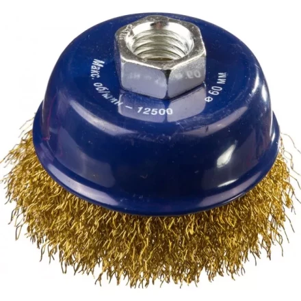 DEXX. Щетка чашечная для УШМ, витая стальная латунированная проволока 0,3мм, 60ммхМ14 35103-060 купить в Нижневартовске