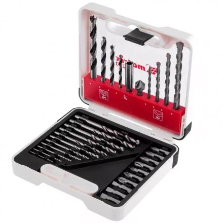 Набор сверл комбинированный сверла по металлу 1-6 мм бетону 4-8 мм дереву 4-8 мм биты 10 шт адаптер зенковка 31 предмет Pro Matrix 725631 купить в Нижневартовске