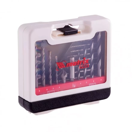 Набор сверл комбинированный сверла по металлу 1-6 мм бетону 4-8 мм дереву 4-8 мм биты 10 шт адаптер зенковка 31 предмет Pro Matrix 725631 купить в Нижневартовске