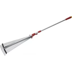 Грабли GRINDA, алюминиевый телескопический черенок, 15 круглых зубцов 421868