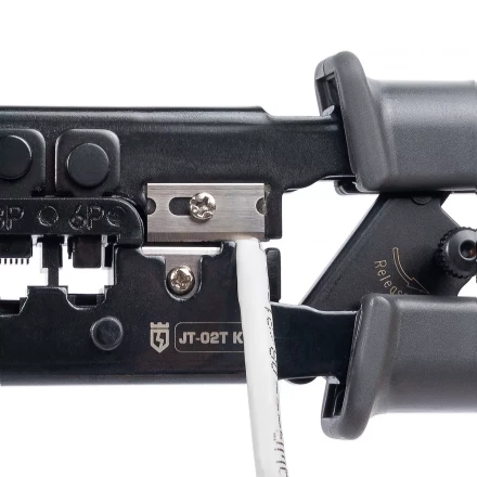 Кримпер многофункциональный КВТ JT-02T с 2 встроенными модулями для обжима RJ-45, RJ-12, RJ-11 (89229) купить в Нижневартовске