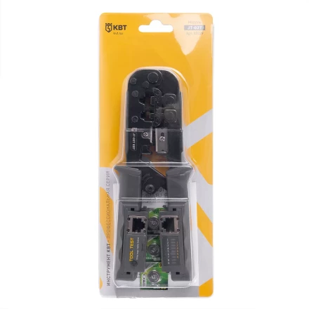 Кримпер многофункциональный КВТ JT-02T с 2 встроенными модулями для обжима RJ-45, RJ-12, RJ-11 (89229) купить в Нижневартовске