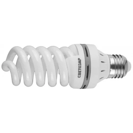 Энергосберегающая лампа СВЕТОЗАР "ЭКОНОМ" спираль,цоколь E27(стандарт),Т3,теплый белый свет(2700 К), 8000час, 20Вт(100) 44352-20_z01 купить в Нижневартовске