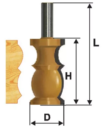 Фреза кромочная фигурная Ф318Х572 мм хвостовик 12 мм 46420 купить в Нижневартовске