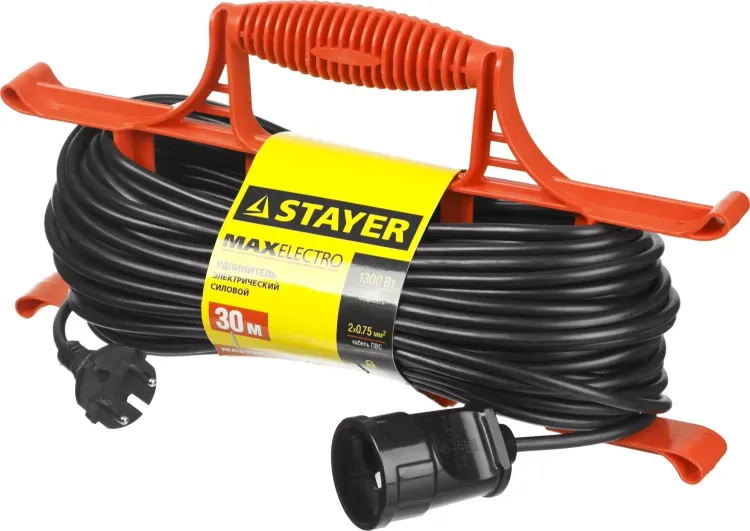 Удлинитель электрический "MAXElectro" на рамке, 30 м, 1 гнездо, STAYER 55018-30 купить в Нижневартовске