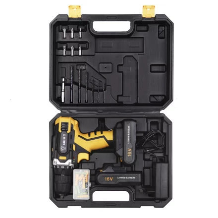 Дрель аккумуляторная DEKO DKCD16FU-Li + набор 63 инструментов в кейсе, 063-4099 купить в Нижневартовске