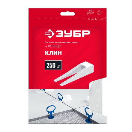 ЗУБР КОЛЬЦО, клин 250 шт, система выравнивания плитки (3387-250) купить в Нижневартовске