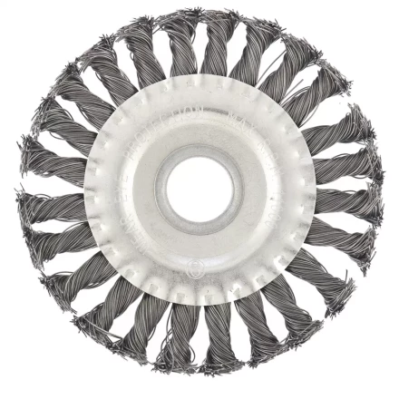 Щетка для УШМ 125 мм посадка 22,2 мм плоская крученая металлическая проволока СИБРТЕХ 746327 купить в Нижневартовске