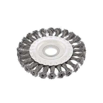 Щетка для УШМ 125 мм посадка 22,2 мм плоская крученая металлическая проволока СИБРТЕХ 746327 купить в Нижневартовске
