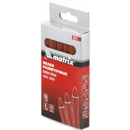 Мелки разметочные восковые красные 120мм коробка 6штук MATRIX 84818 купить в Нижневартовске