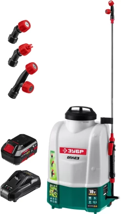 ЗУБР 10 л, 1 АКБ 4 А·ч, аккумуляторный опрыскиватель (ОПЛ-10-41) купить в Нижневартовске