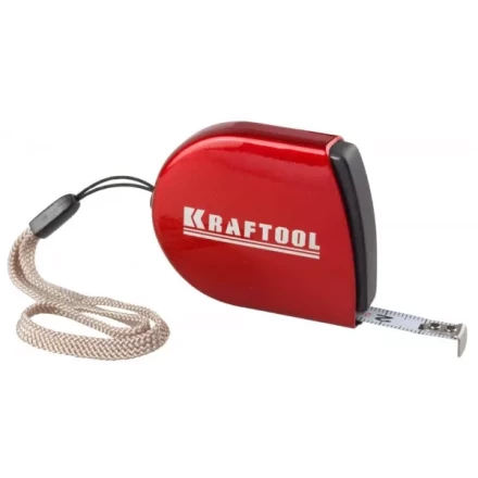 Рулетка KRAFTOOL, компактная, автостоп, цельнометрический корпус, с ремешком, 2мх8мм 34149-02 купить в Нижневартовске