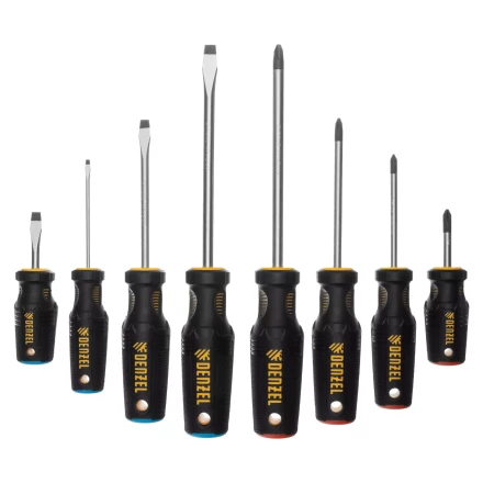 Набор отверток Denzel 12213, 8 пр., CrV, трехкомпонентная рукоятка купить в Нижневартовске