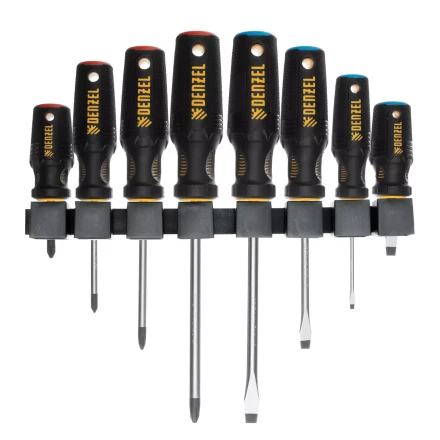Набор отверток Denzel 12213, 8 пр., CrV, трехкомпонентная рукоятка купить в Нижневартовске