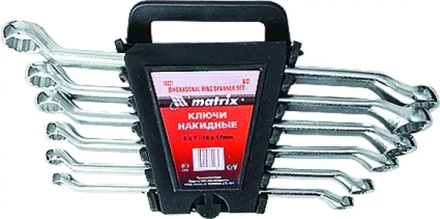 Набор ключей накидных 6–17 мм CR-V 6 шт. полированный хром MATRIX 15331 купить в Нижневартовске