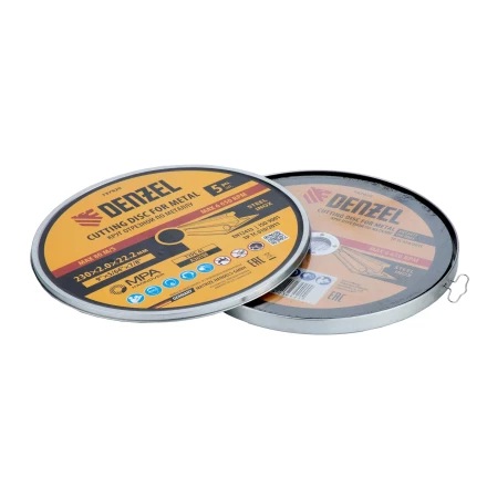 Круг отрезной по металлу, 230 х 2,0 х 22,2 мм, A36TBF, в метал.банке, 5 шт. Denzel 737920 купить в Нижневартовске