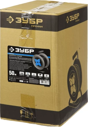 Удлинитель ЗУБР "ПРОФИ" на металл катушке, КГ 3х1,5кв мм, морозостойкий, 4 гнезда, IP44, макс мощность 3500Вт, 50м 55085-50 купить в Нижневартовске