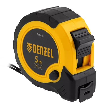 Рулетка Denzel 5м х 19мм, двухкомп. корпус, кнопка-пауза, 31542 купить в Нижневартовске