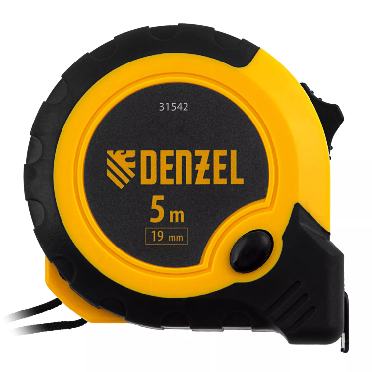 Рулетка Denzel 5м х 19мм, двухкомп. корпус, кнопка-пауза, 31542 купить в Нижневартовске