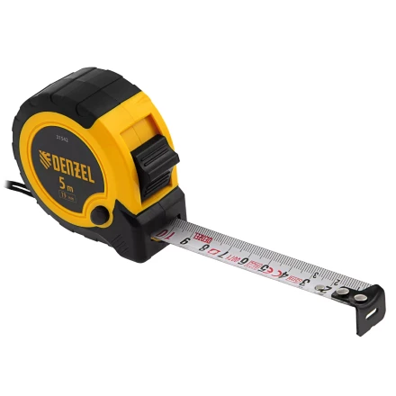 Рулетка Denzel 5м х 19мм, двухкомп. корпус, кнопка-пауза, 31542 купить в Нижневартовске