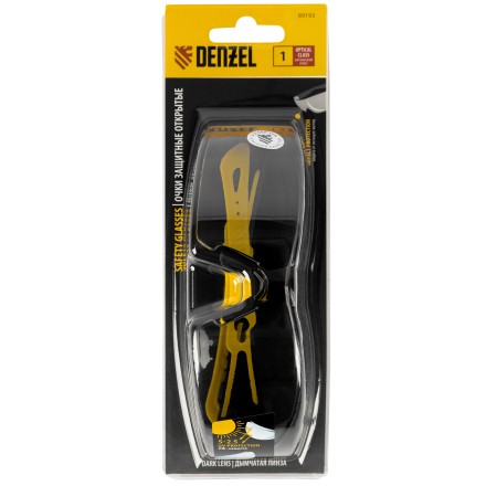 Очки защитные открытые Denzel 89193, поликарбонатные, дымчатая линза, 2х комп.дужки купить в Нижневартовске