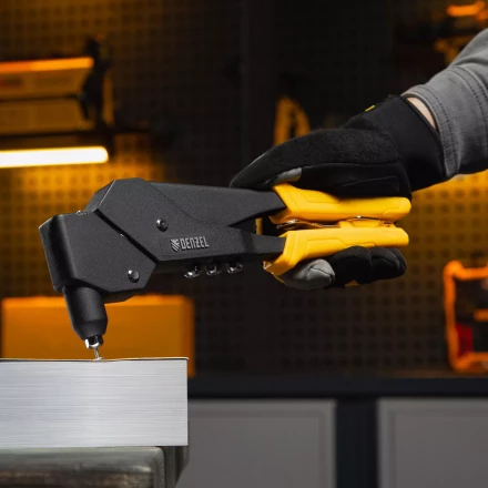 Заклепочник ручной Denzel, 285 мм, поворотный, 0-360, заклепки 2,4-3,2-4,0-4,8 мм, купить в Нижневартовске