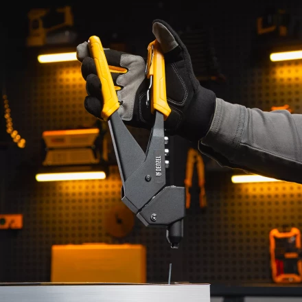 Заклепочник ручной Denzel, 285 мм, поворотный, 0-360, заклепки 2,4-3,2-4,0-4,8 мм, купить в Нижневартовске