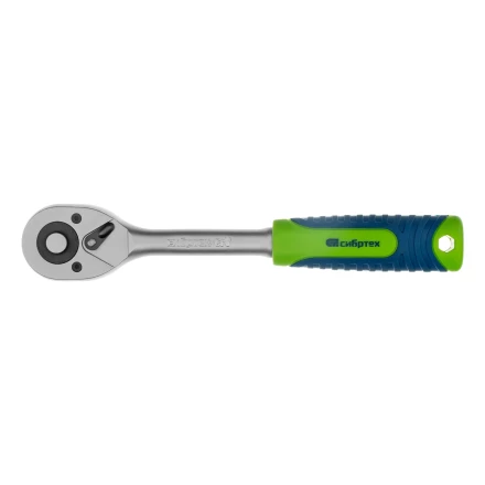 Ключ-трещотка 3/8", 45 зубьев, с быстрым сбросом, матовый хром Сибртех 14022 купить в Нижневартовске