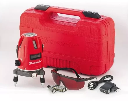 Уровень лазерный самовыравнивающийся. набор в пластиковом кейсе  MATRIX 35035 купить в Нижневартовске